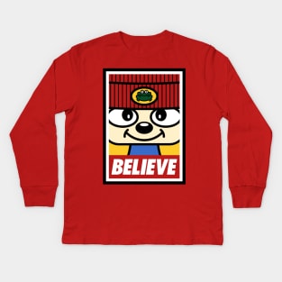 Believe (Parappa Red) Kids Long Sleeve T-Shirt